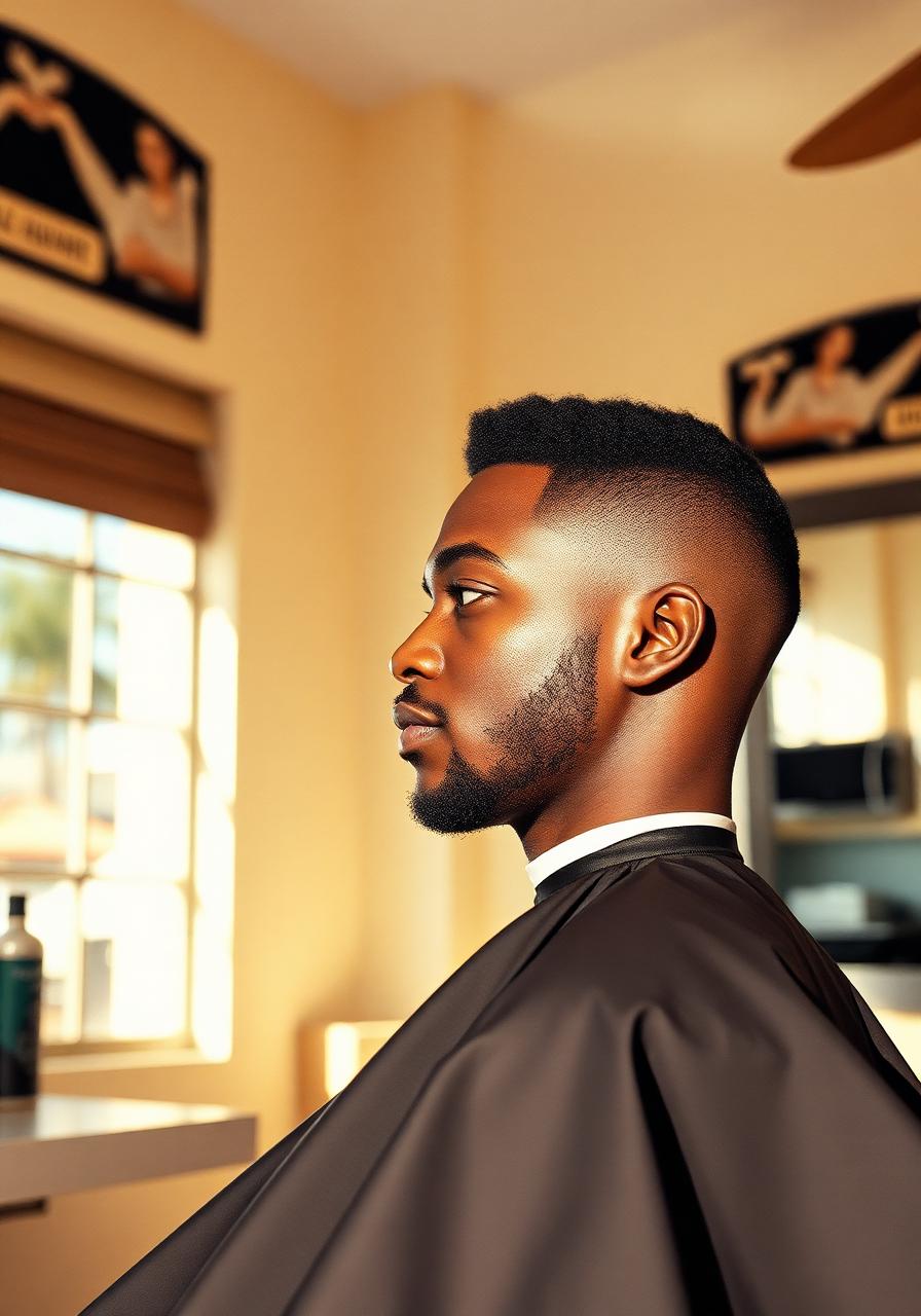 Master barber at work at Greatest Cuts in West Palm Beach